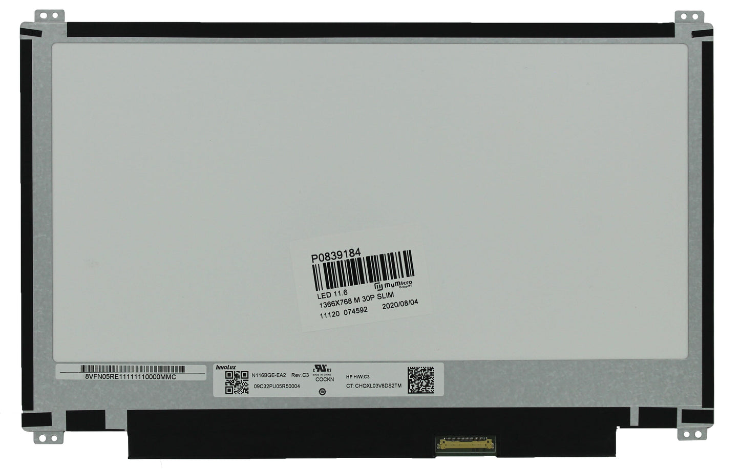Écran LCD OEM 11,6 pouces 1366x768 MAT 30pin EDP