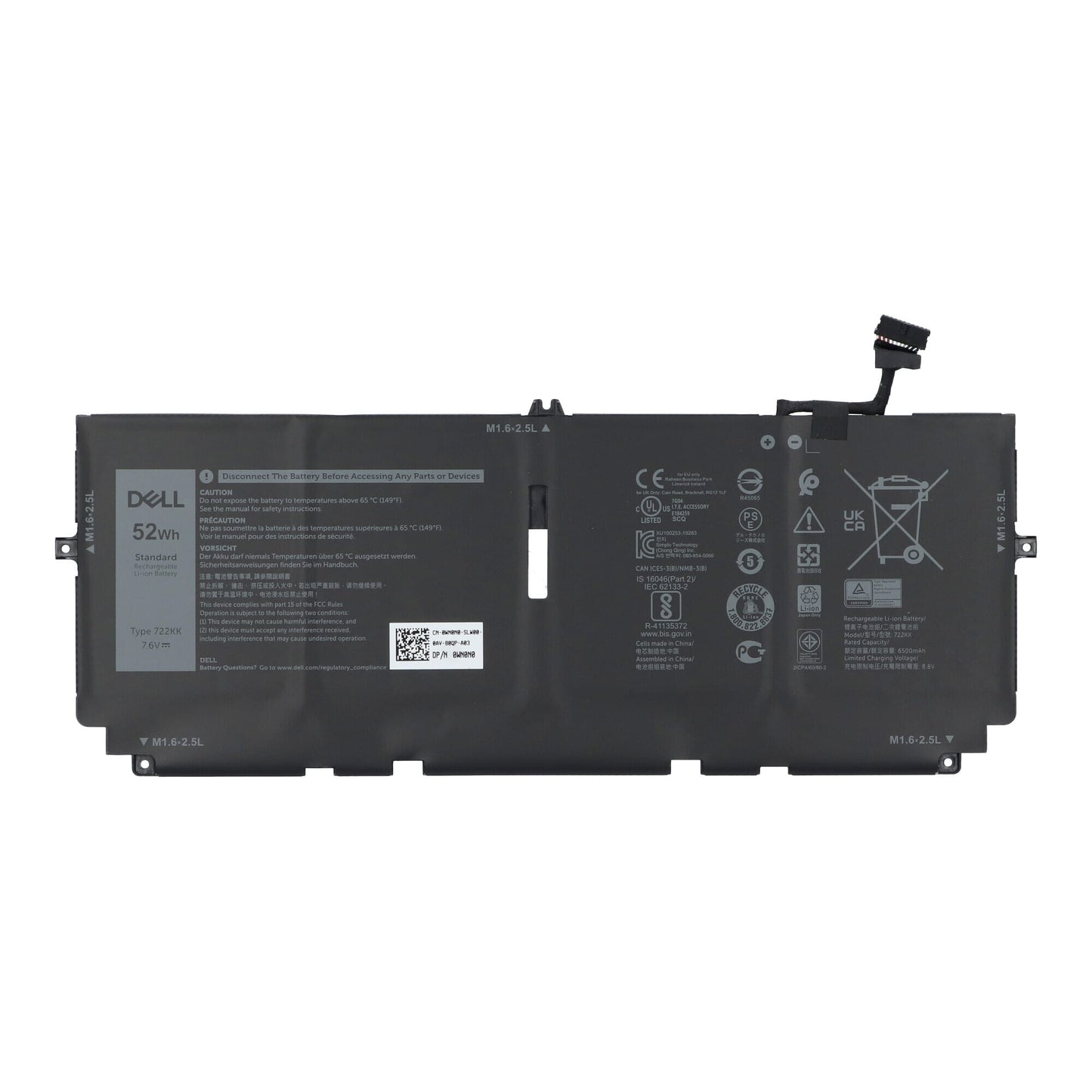 Batterie d'ordinateur portable Dell 6500 mAh