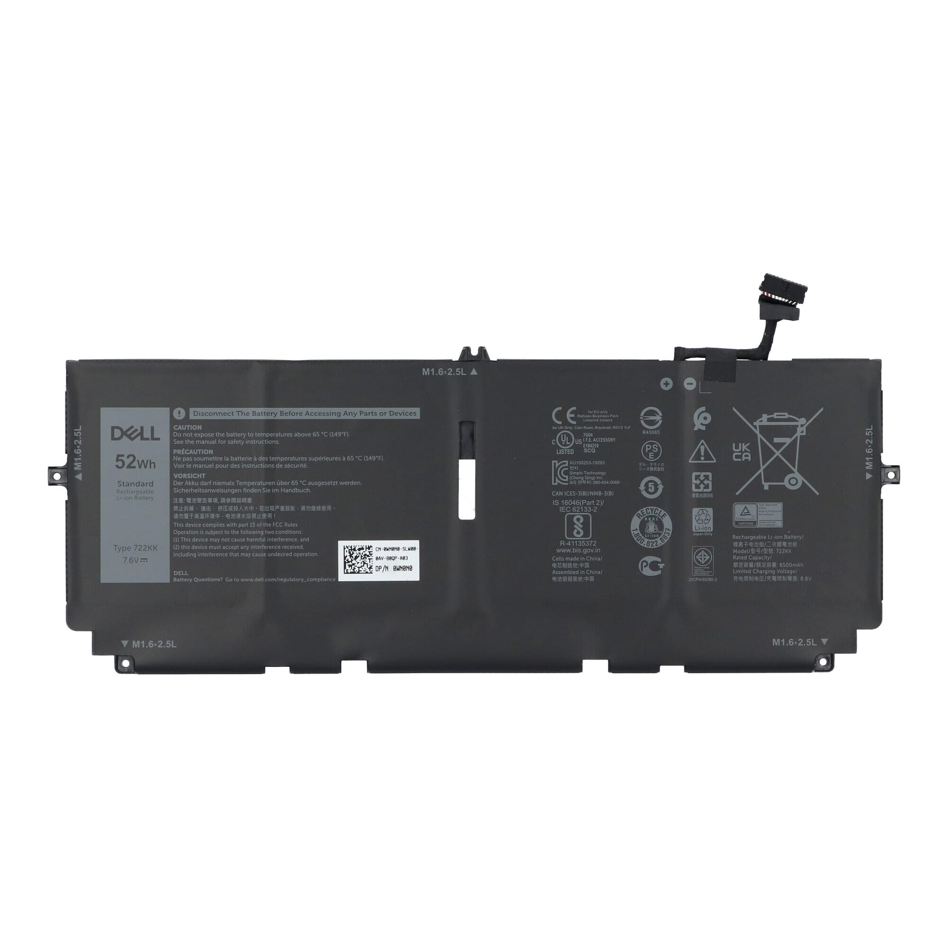 Batterie d'ordinateur portable Dell 6500 mAh