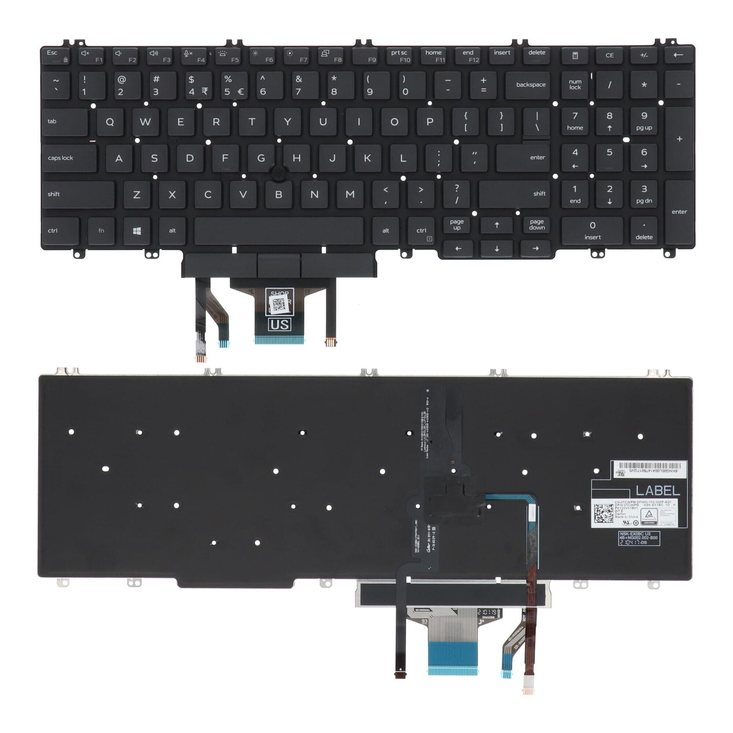 Dell ordinateur portable clavier Qwerty Us + rétro-éclairé