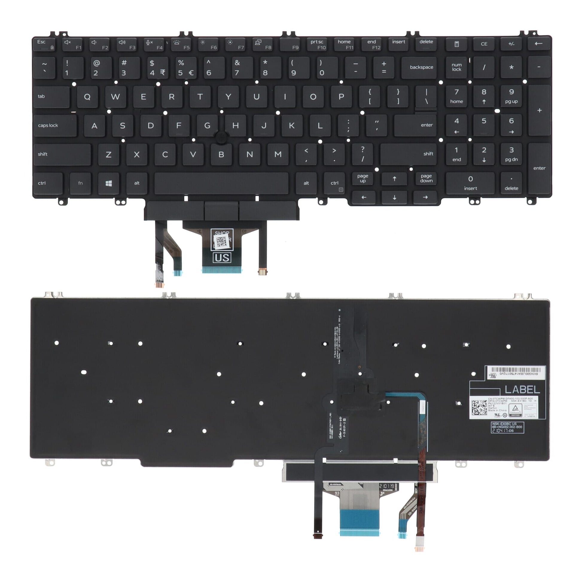 Dell ordinateur portable clavier Qwerty Us + rétro-éclairé
