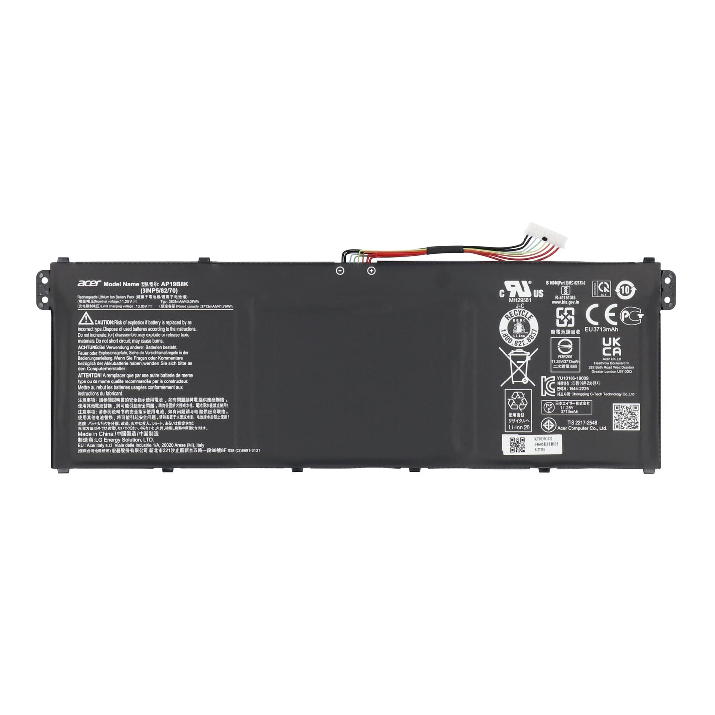Batterie d'ordinateur portable Acer 11.25V 3831mAH