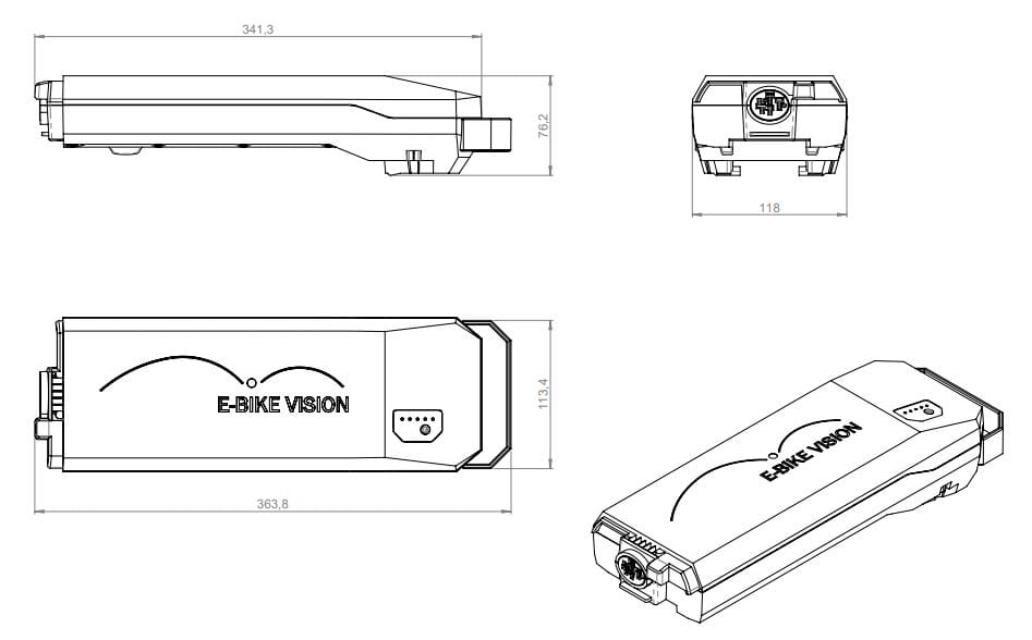 E-Bike Vision Powerpack Lite 360Wh Sangage Vision du vélo électronique
