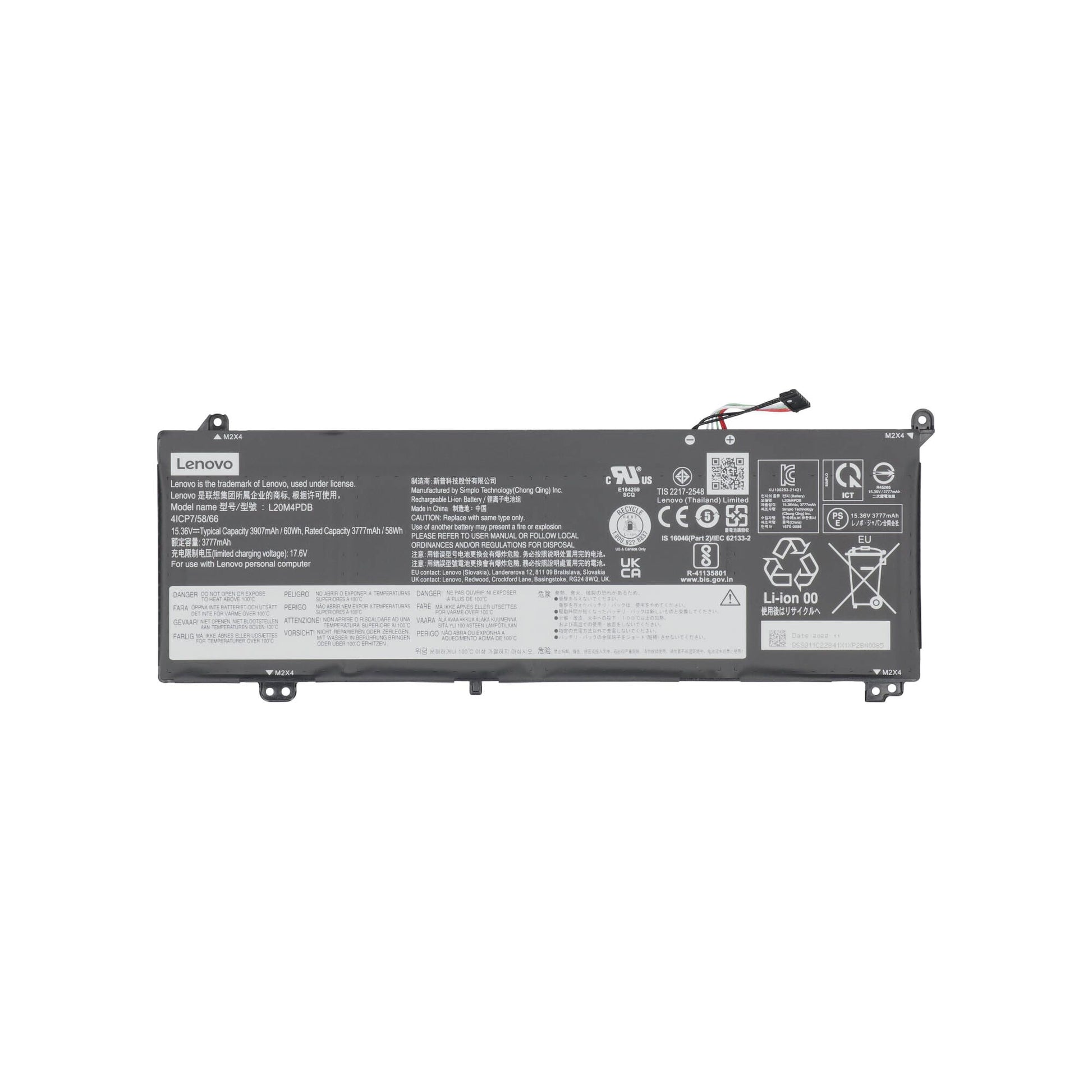 Batterie d'ordinateur portable Lenovo 3770 mAh