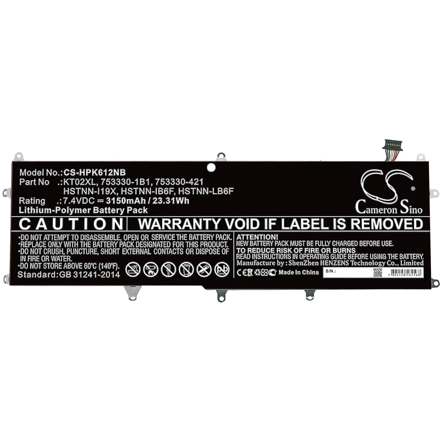 Batterie d'ordinateur portable (clavier) 3150mAh