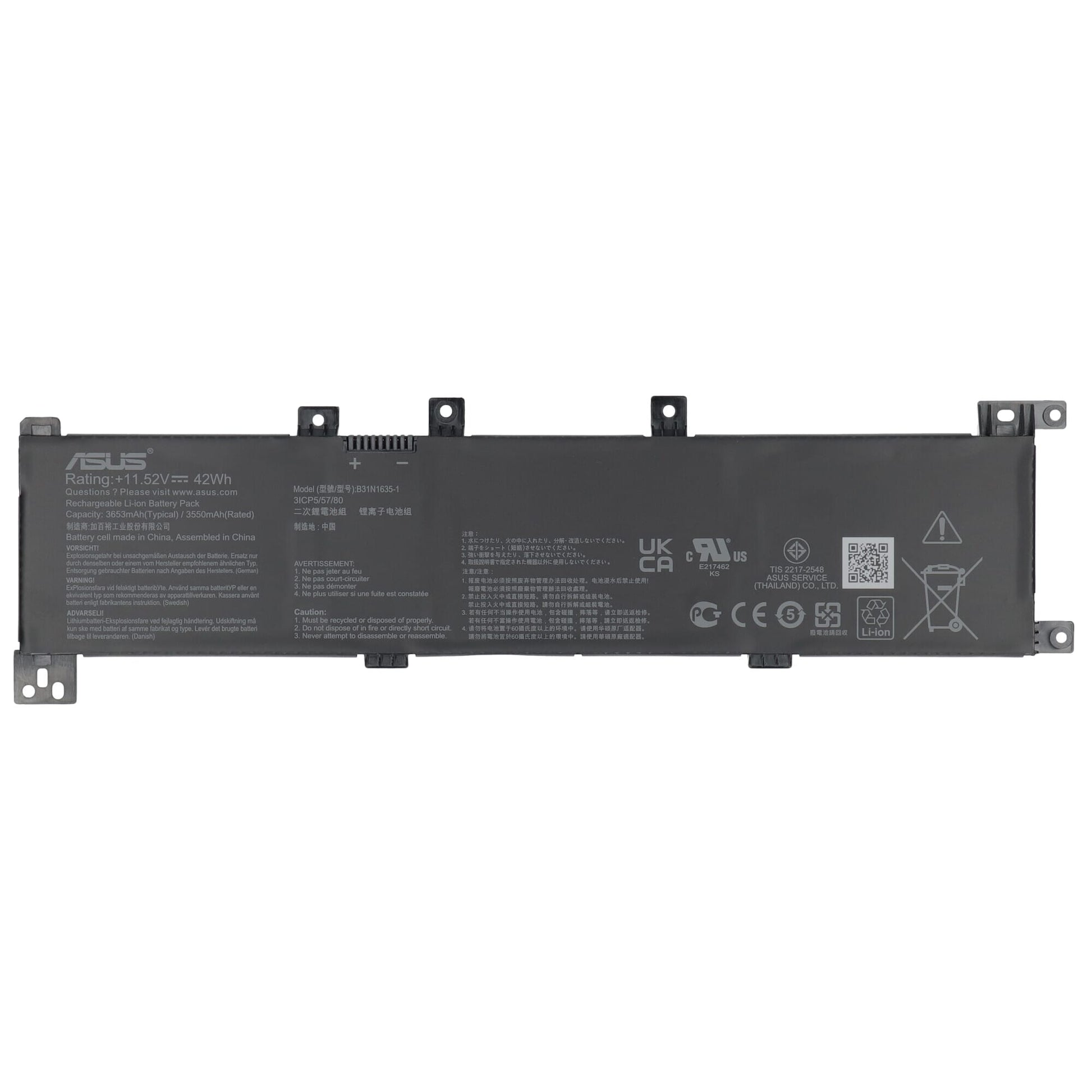 Batterie d'ordinateur portable ASUS 3650mAh