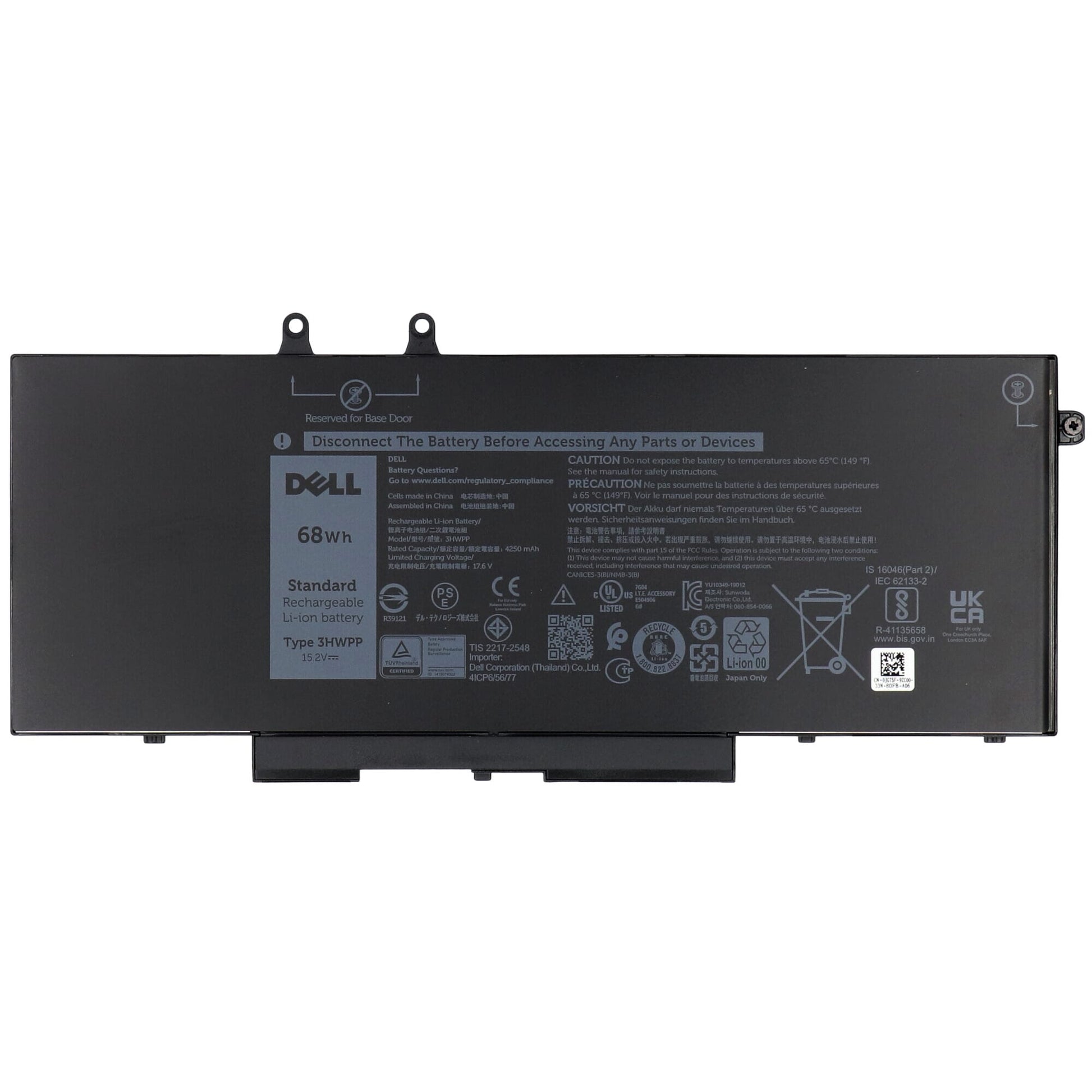 Batterie de l'ordinateur portable Dell 4736mah