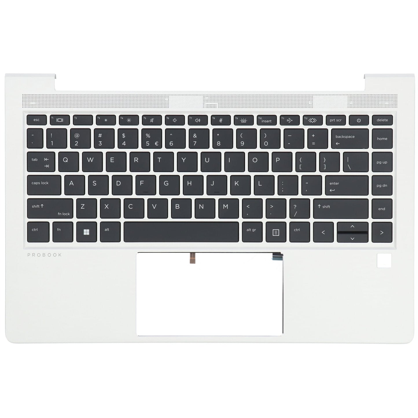 Clavier d'ordinateur portable HP Qwerty US + HEAUX TOP, backlit -Silver
