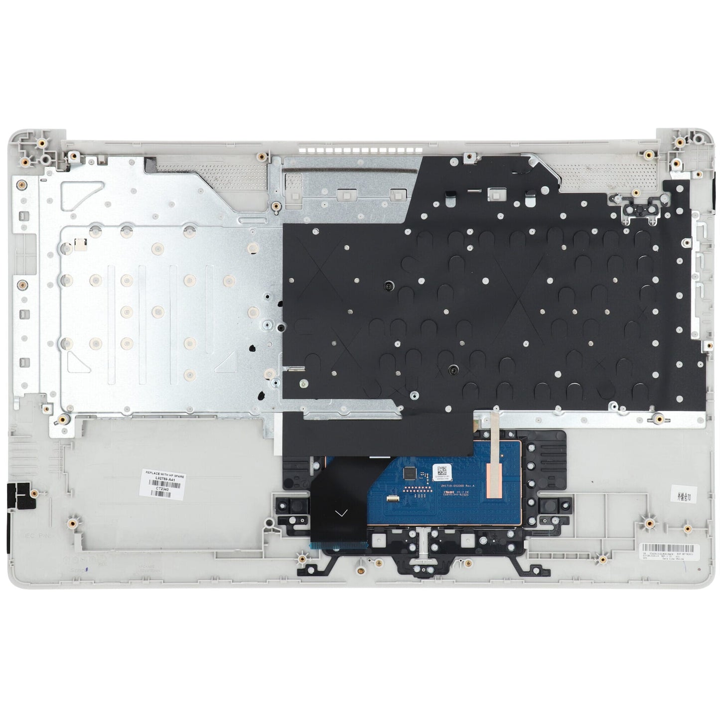 Clavier d'ordinateur portable HP Azerty BE + COUVERTURE TOP - Argent