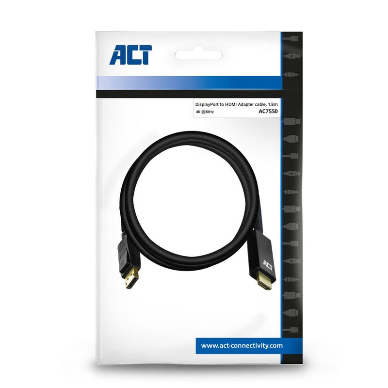 Act DisplayPort Male à HDMI Câble adaptateur masculin, 1,8 m
