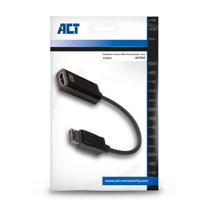 Act DisplayPort à HDMI Adaptateur féminin, 4K, Bag Zip