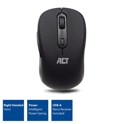 ACT MONDE WIRESS, récepteur USB Nano, 1600 DPI, noir