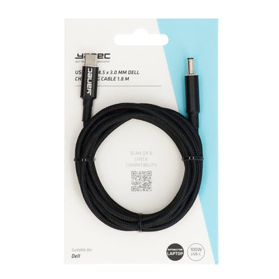 YANEC USB-C à 4,5 x 3,0 mm Câble de charge Dell 1,8 m