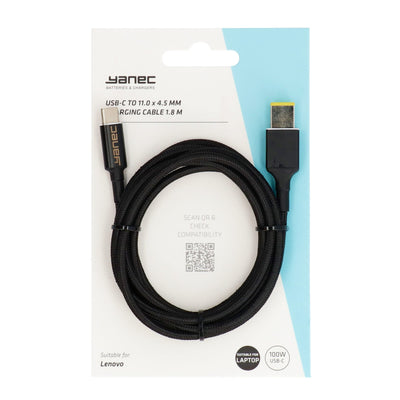 YANEC USB-C à 11,0 x 4,5 mm Câble de charge 1,8 m