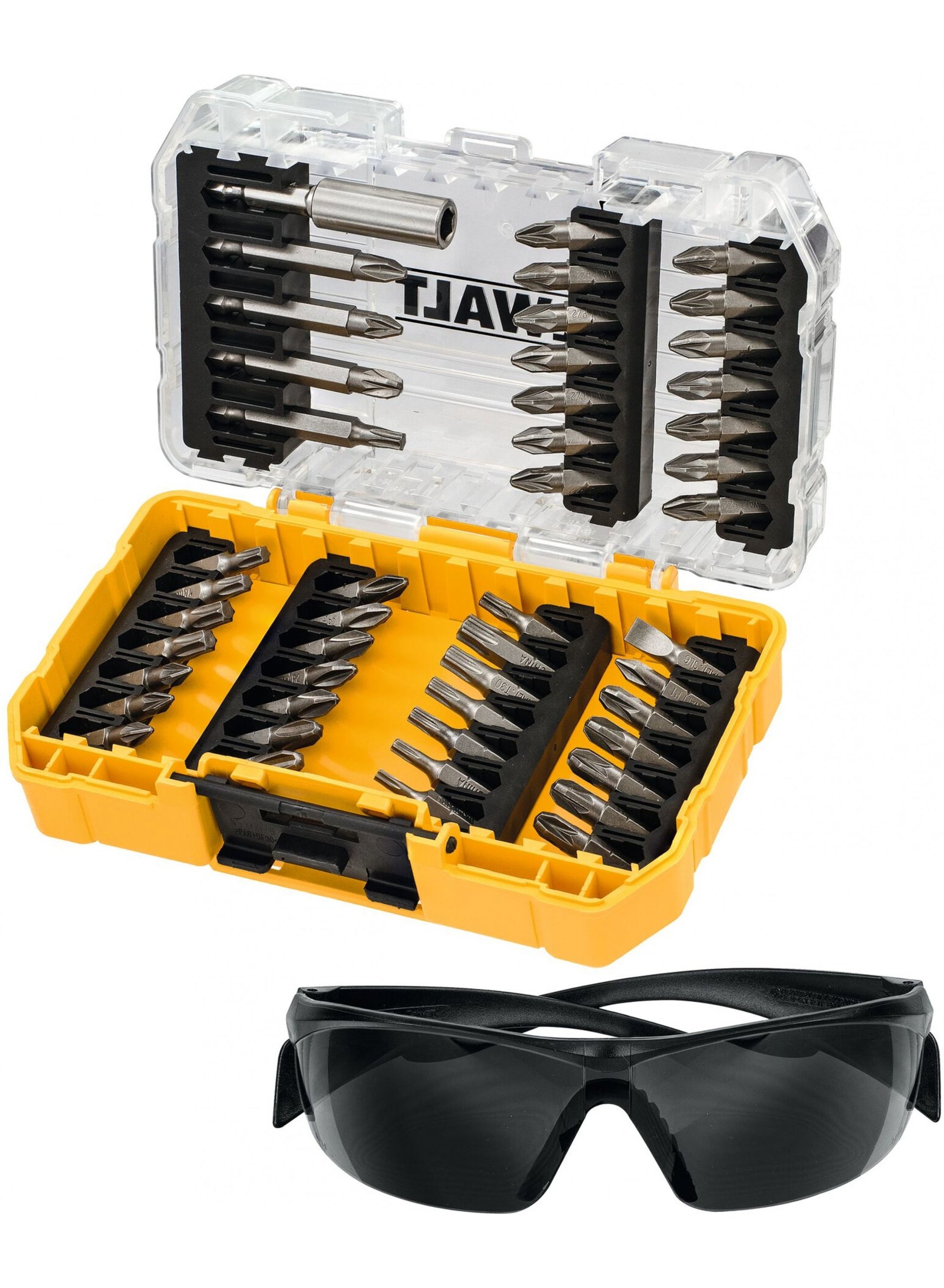 Accessoires Dewalt Jeu d'embouts de tournevis 53 pièces avec lunettes de soleil | dans un cas difficile - dt70703-qz