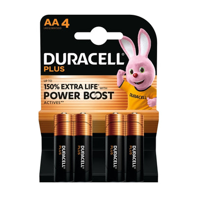 Batterie Duracell plus AA MN1500 1.5V LR6 alcaline (4e)