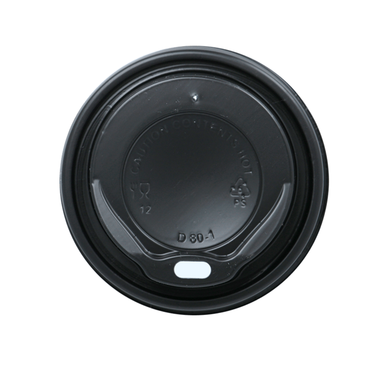 Couvercle à emporter noir 80mm pour tasse à café 230ml (100 pièces)