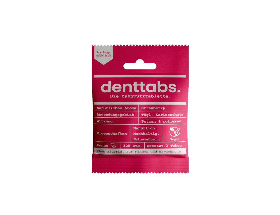 Comprimés de dentifrice denttabs sans fraise à fluor