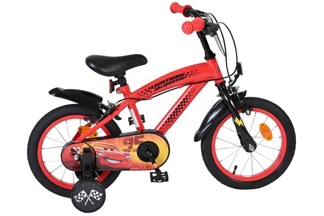 Disney autos Disney Cars Vélo pour enfants - garçons - 14 pouces - rouge - deux freins à main
