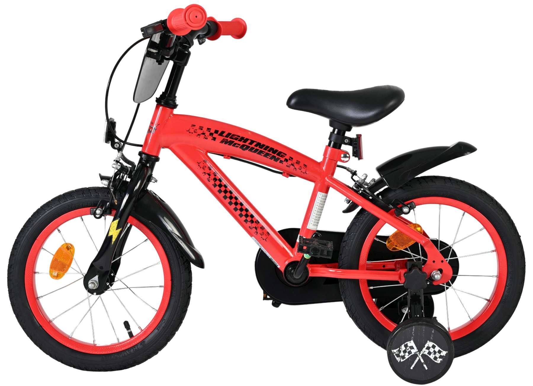 Disney autos Disney Cars Vélo pour enfants - garçons - 14 pouces - rouge - deux freins à main