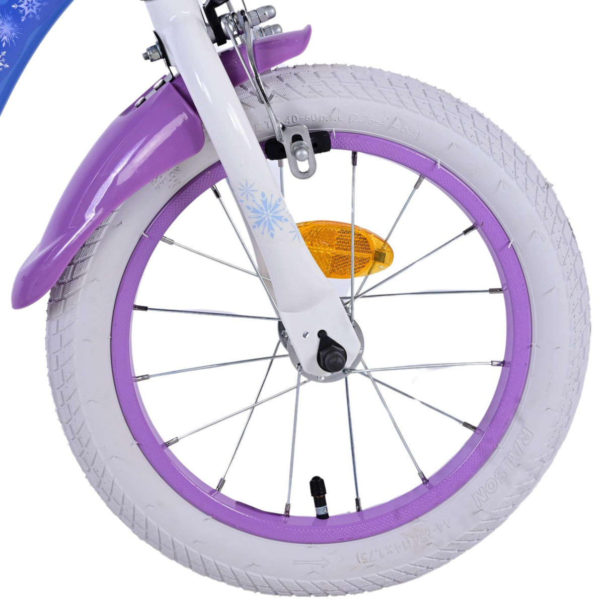 Disney Frozen 2 Children's Bike Girls 14 pouces Blue Purple Two Hand freins