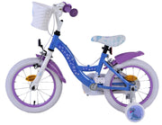 Disney Frozen 2 Children's Bike Girls 14 pouces Blue Purple Two Hand freins - afbeelding 8