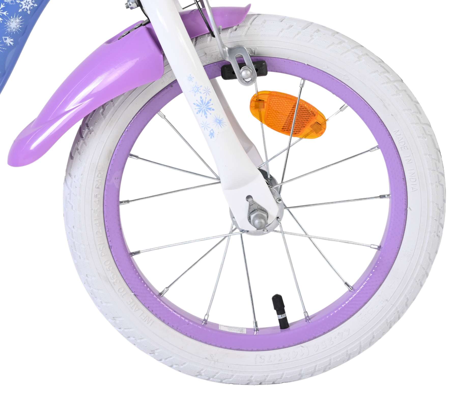 Vélo enfant Volare Disney Frozen 2 - filles - 14 pouces - bleu violet - deux freins à main
