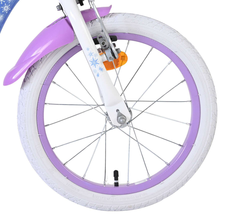 Vélo enfant Volare Disney La Reine des neiges 2 - filles - 16 pouces - bleu violet - deux freins à main