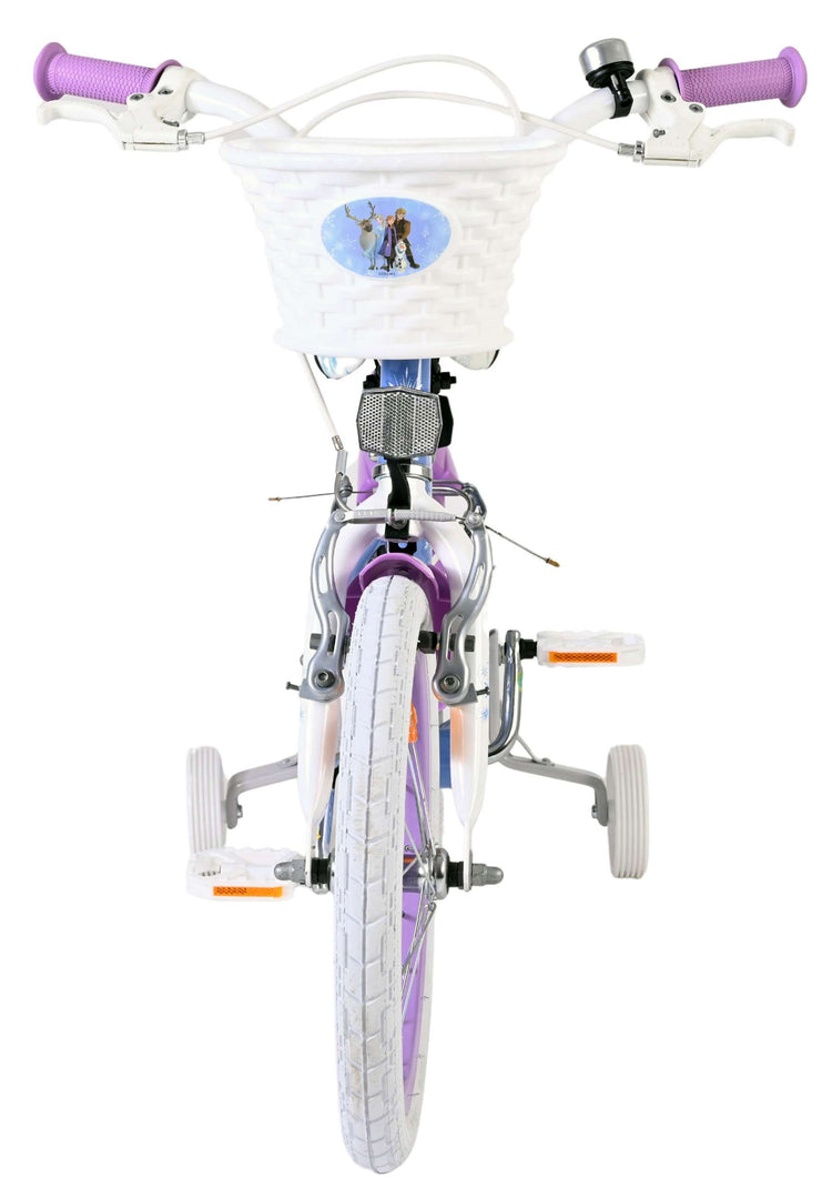 Vélo enfant Volare Disney La Reine des neiges 2 - filles - 16 pouces - bleu violet - deux freins à main