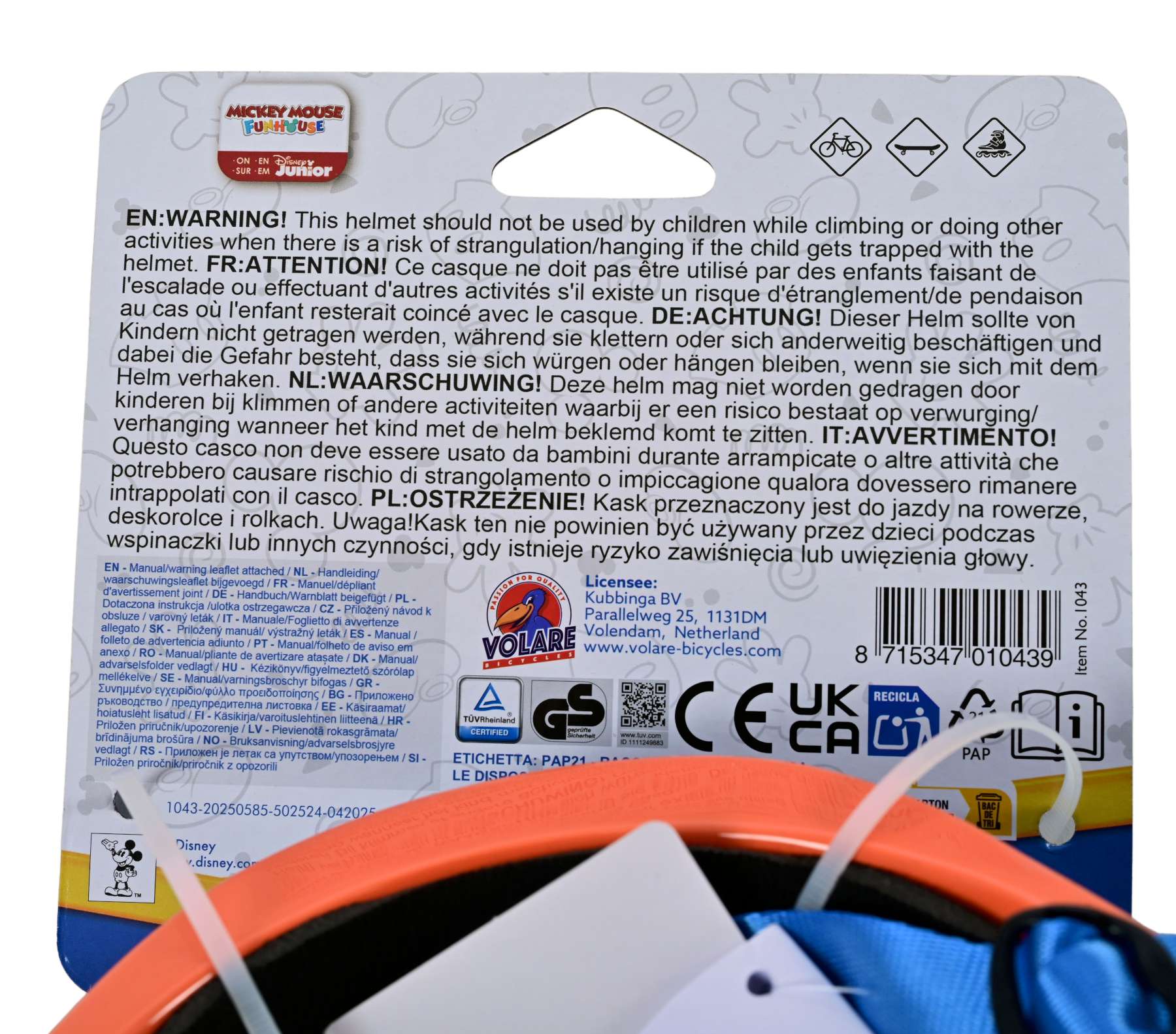 Casque de vélo Mickey Mouse Disney Mickey