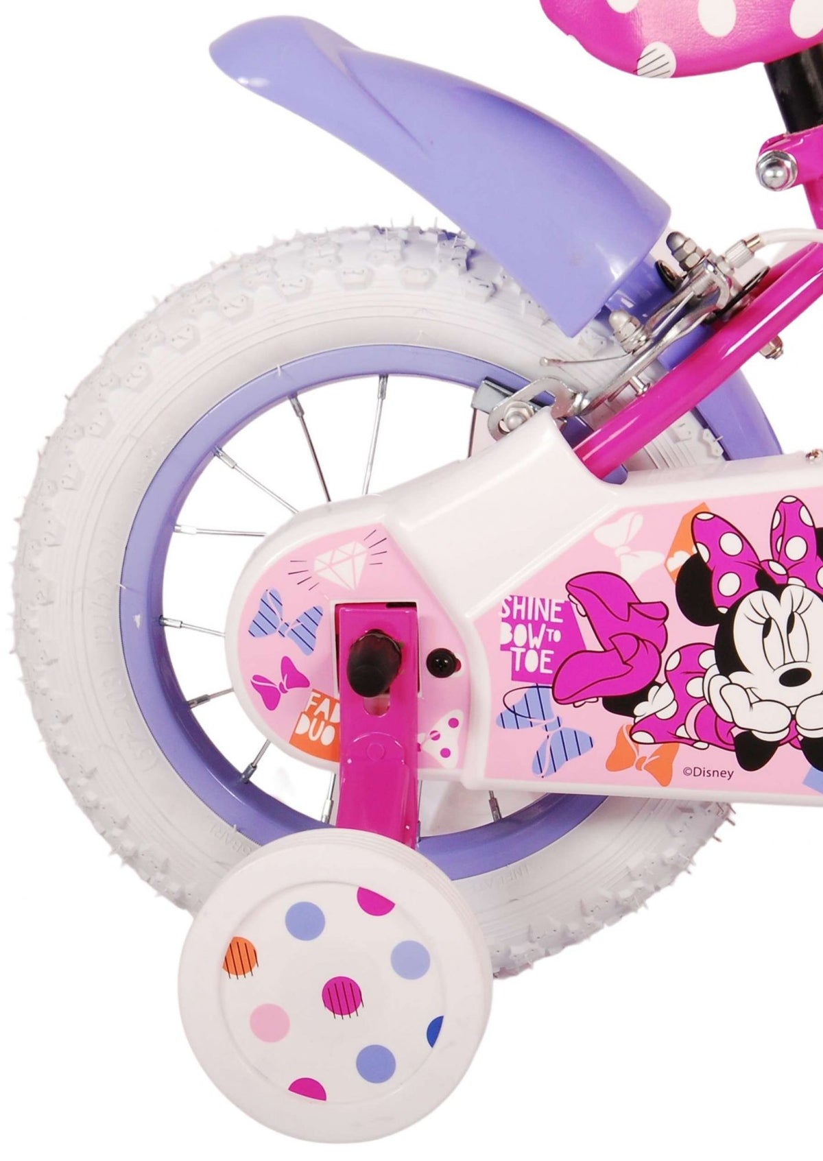 Disney Minnie le plus mignon de tous les temps! Bicycle d'enfants - filles - 12 pouces - rose - freins à deux mains
