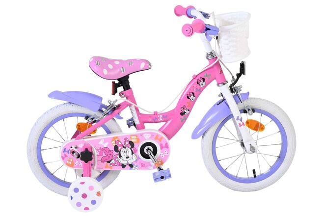 Vélo enfant Disney Minnie - filles - 14 pouces - rose - deux freins à main