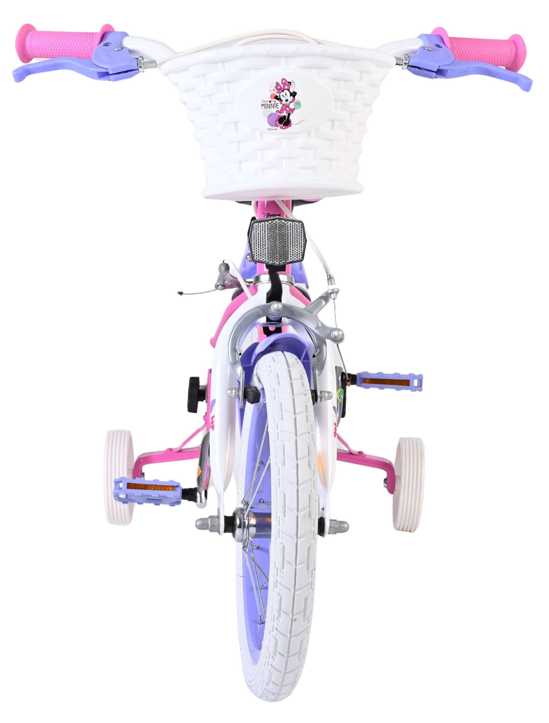 Vélo enfant Disney Minnie - filles - 14 pouces - rose - deux freins à main