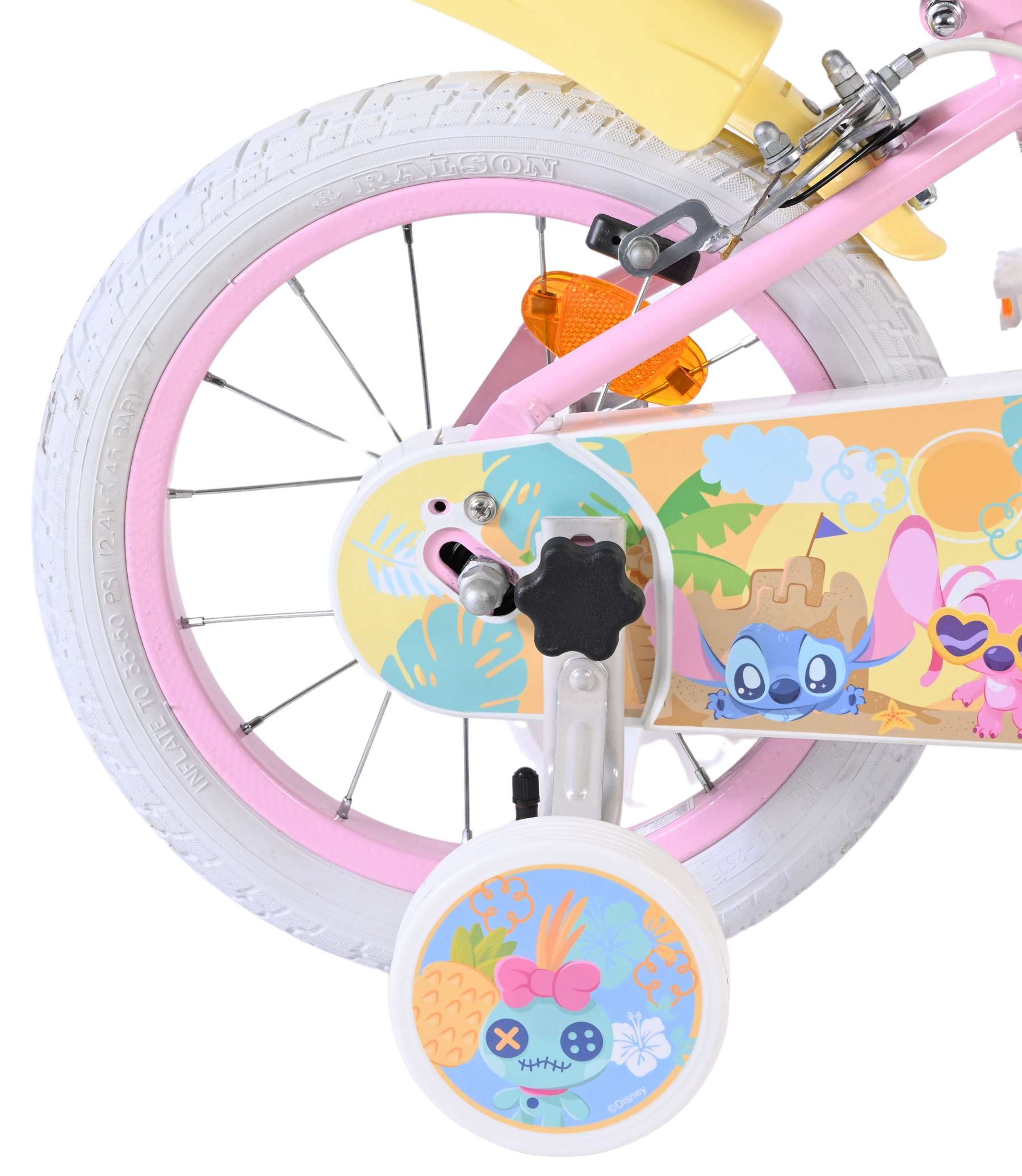 Vélo pour enfants Stich Disney Stitch - filles - 14 pouces - rose - deux freins à main