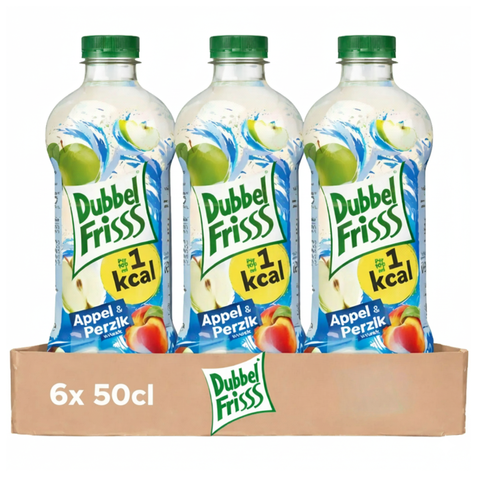 Dubbelfrisss pomme pêche 1kcal pet (6x 50cl)