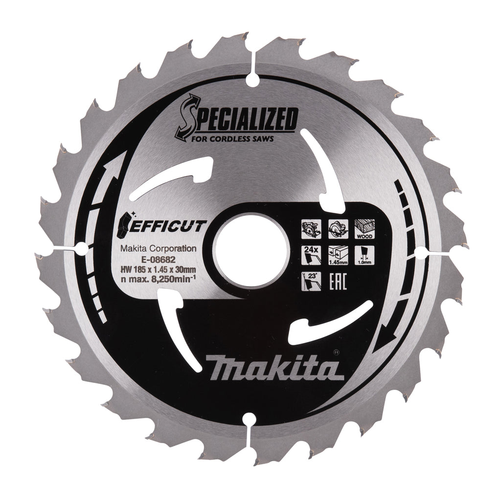 Accessoires Makita lame de scie circulaire bois efficut 185x30x1,45 24t 23g - e-08682