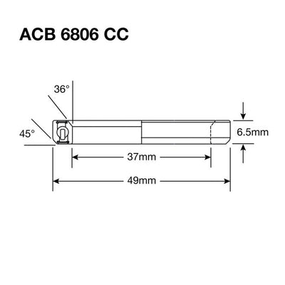 Enduro inférieur Balle Head ACB 6806 cc 37x49x6.5 (36x45 °) Blac
