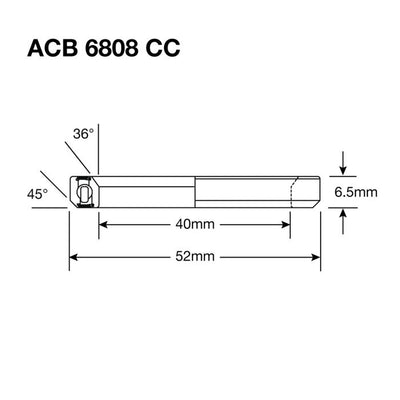 Enduro inférieur Balle Head ACB 6808 cc 40x52x6.5 (36x45 °) noir