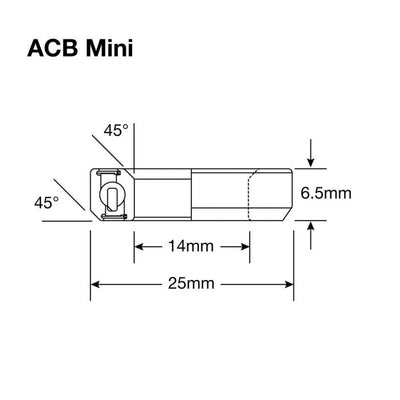Enduro inférieur Balle Head ACB Mini BO 14.2x25x6.5 (45x45 °)