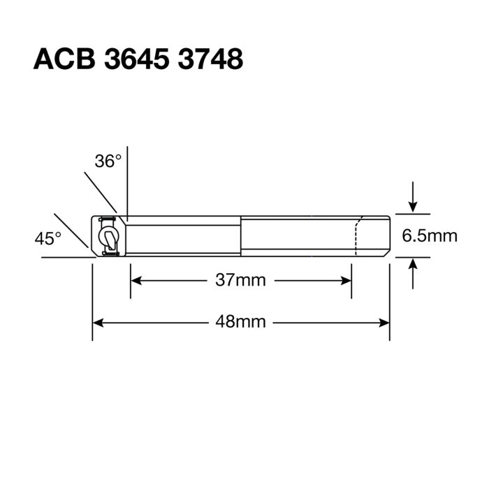 Enduro inférieur Balle Head ACB 3645 30.2x41x6.5 (36x45 °) en acier inoxydable