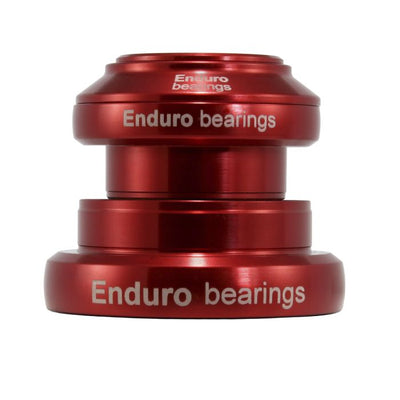 Jeu de direction à roulements Enduro - coupelle externe inox - rouge