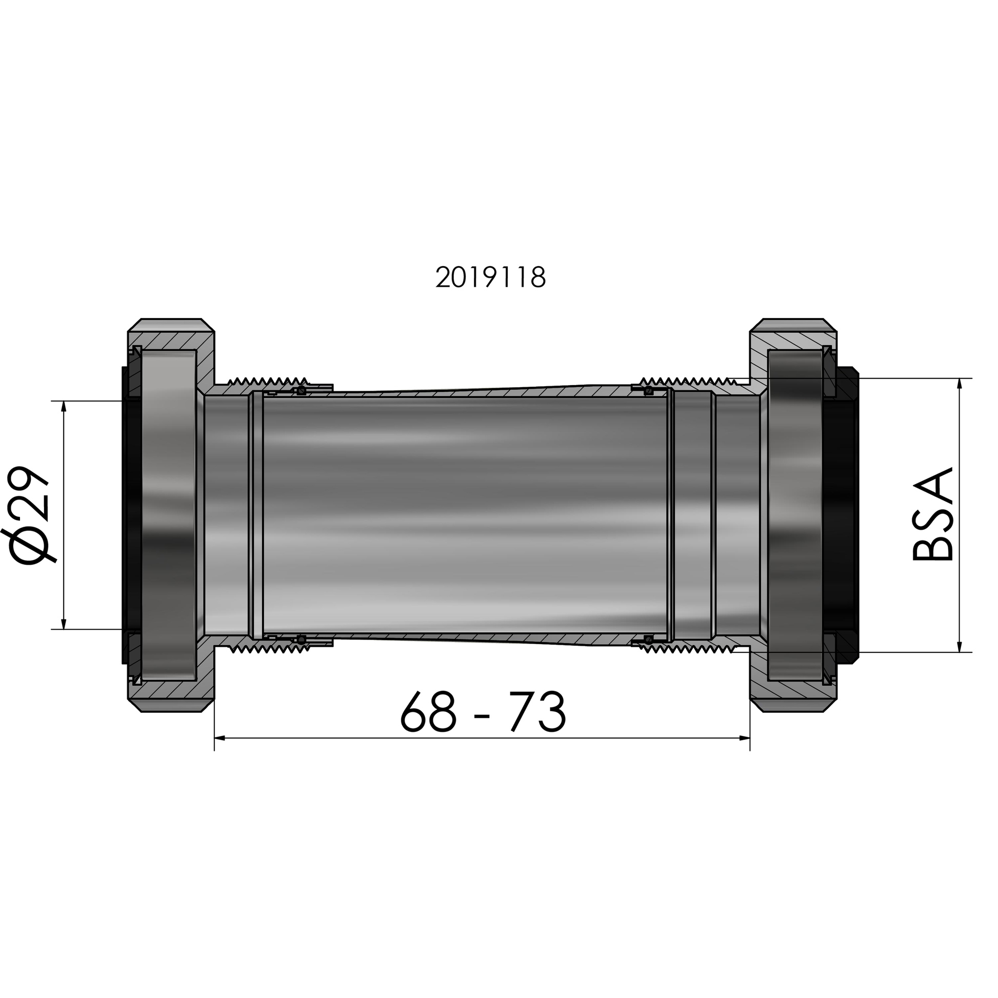 Boîtier de pédalier Elvedes SRAM DUB BSA pour Race MTB