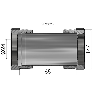Ploadet Elvedes Thread Fit T47 Shimano externe 68 mm