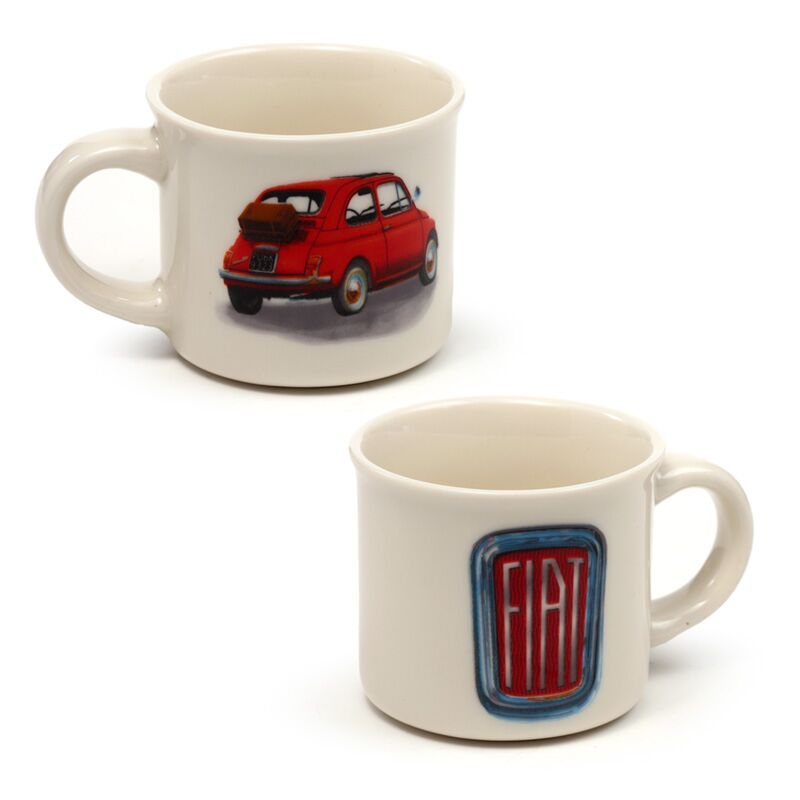 Fiat 500 Set 2 tasses à expresso en porcelaine