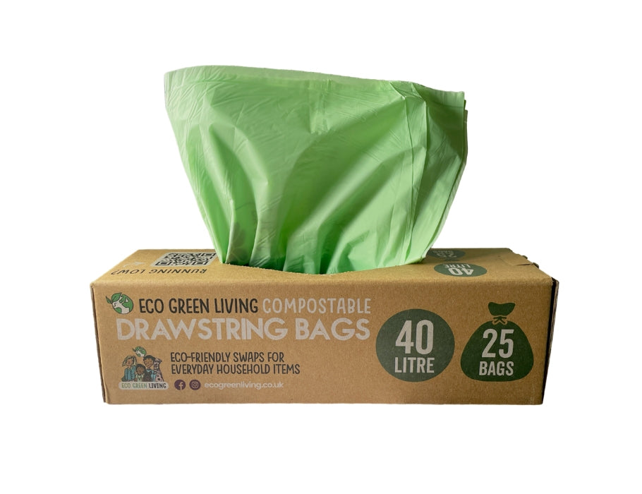 Sacs à déchets compostables Eco green living 40 litres - avec cordon - 25 pièces