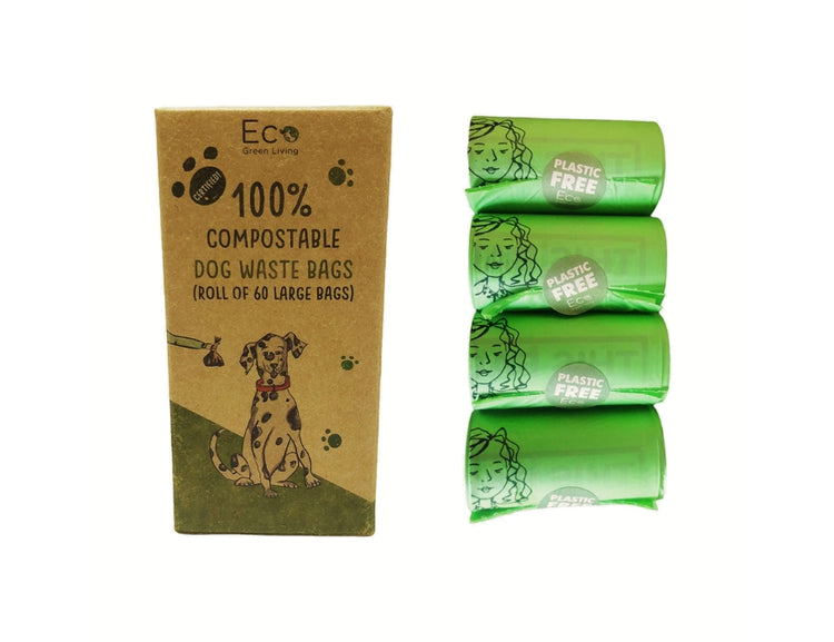 Sacs à crottes de chien compostables Eco green living - 4 x 15 pièces