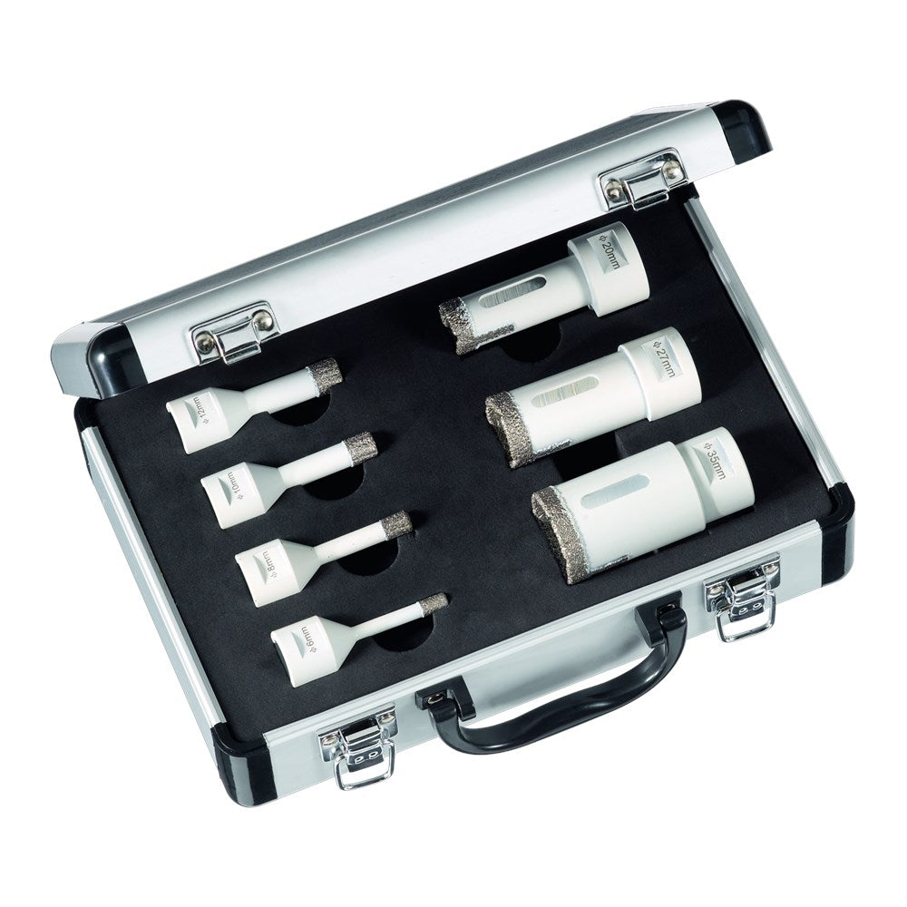Coffret de forets diamantés à sec Carat carat pour carrelage pierre naturelle sur meuleuse d'angle ø 6 8 10 12 20 27 35 - ehsset04nf