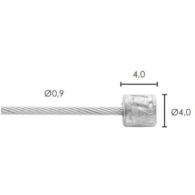 Elvedes Schakel Binnenkabel Ø0,9 mm 2500 mm Nø4x4 en acier inoxydable (50e)