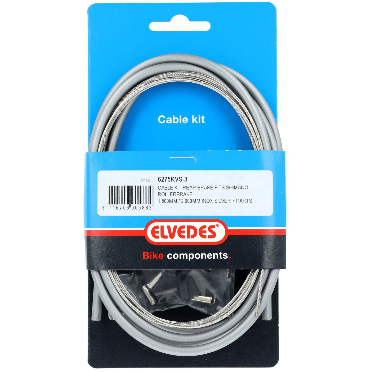 Elvedes A-Brake Cable Nexus Silver en acier inoxydable 6275RVS-3