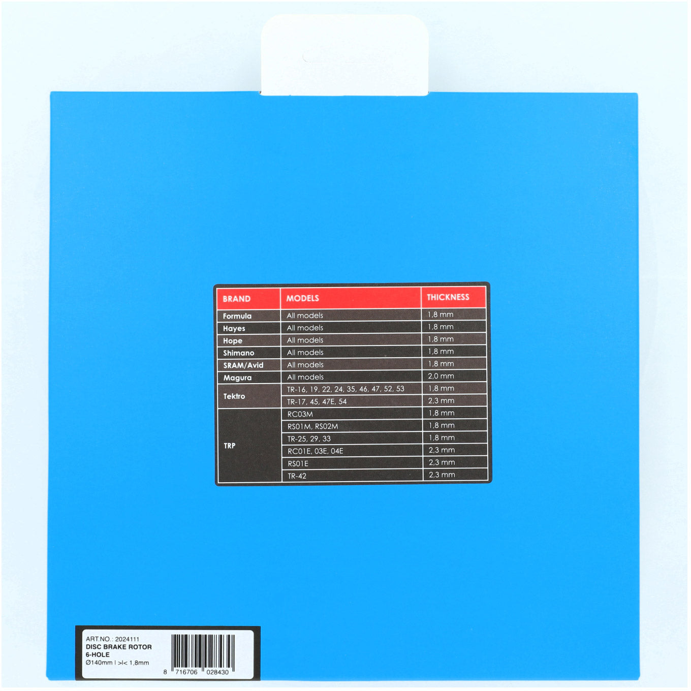 Disque de frein Elvedes 6 trous Ø140 mm d = 1,8 mm